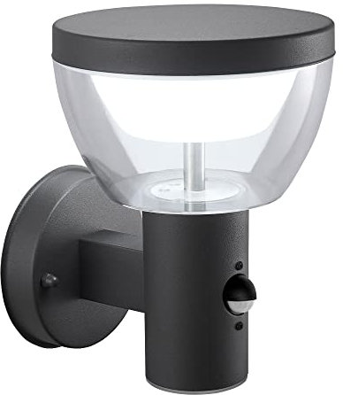 max K O M F O R T LED Aussenleuchten mit Bewegungsmelder Wand-leuchte Wandlampe Flurleuchte Fluter 9W Schwarz modern IP54 309A1