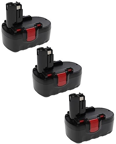 EXTENSILO 3X Akku kompatibel mit Bosch PSB 18 VE 2, PSR 18 VE-2 Elektrowerkzeug, Akku-Schrauber (3300 mAh, NiMH, 18 V)