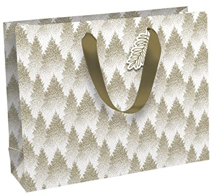 Clairefontaine X-32805-6C - Geschenktasche Excellia, Format Shopping 37,3x11,8x27,5 cm, ideal für Weihnachten & Geburtstag, Precious Gold, 1 Stück