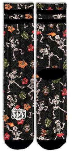 American Socks – Signature Series – Sports, Gym, Bike, Skate, Crossfit, Cycling, Technical Socks (DE/NL/SE/PL, Numerisch, 36, 41, Dancing Skeletons)