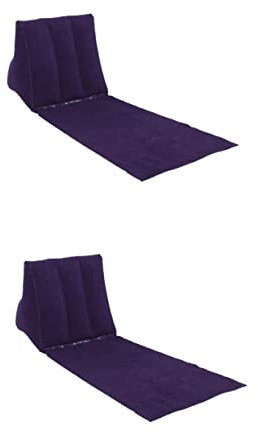 INOOMP 2st Aufblasbares Dreieckskissen Aufblasbare Campingliege Luftblasstuhl Aufblasbarer Campingstuhl Aufblasbarer Sofa-luftsessel Reisen PVC-beflockungsmaterial Strand Stuhlkissen