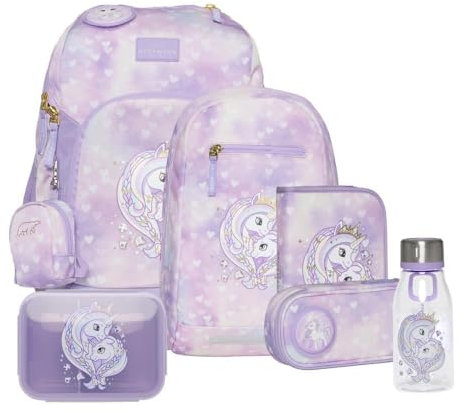 Beckmann Active Air FLX Schulrucksack Set 8tlg. (Unicorn Princess Purple)