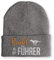 tshirtladen Strickmütze Rudelführer Mütze Wintermütze lustige Beanie mit Stick, Farbe: Grau