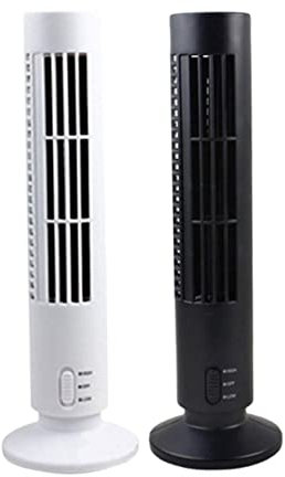 Cabilock Electric Tower Fans Air Purifying Bladeless Mini Tower Cooling Fan White