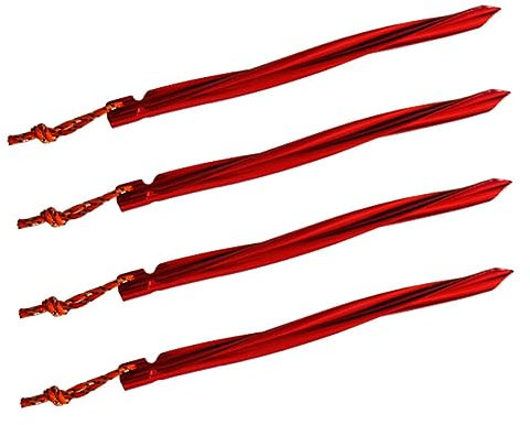 YARNOW 7stücke Zeltheringe Aus Aluminium Für Camping Tagesausflüge Und Outdoor-aktivitäten Mit Reflektierenden Zugschnüren Rot