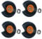 TRUTZHOLM 4X pannensichere Ersatzräder für Bollerwagen, Gartenwagen oder Sackkarre 260x85mm Vollgummi 3.00-4 PU Ersatzrad Rad Reifen 75mm Nabenlänge grün (Orange, versetzte 60 mm Nabe)