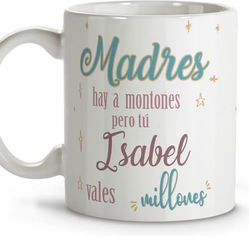 LolaPix Regalo madre cumpleaños. Tazas personalizadas. Tazas de cafe. Regalo madre. Regalos para madres. Taza cerámica 330 ml.