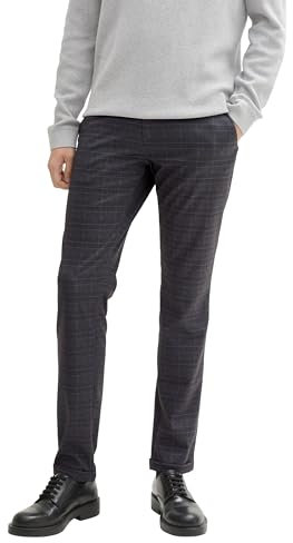 TOM TAILOR 1044853 Pantalon, 36762-Gris à Carreaux Bleus, 33W x 32L Hommes