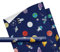 Geschenkpapier Kinder – Motiv: Weltraum, Raketen, blau – für Geschenke zum Geburtstag oder Weihnachten – Geschenkpapier für Mädchen und Jungen – Rolle: 47 cm breit, 3 m lang - Geschenkverpackung
