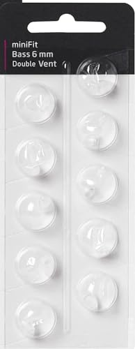 EWANTO miniFit 10er Blister 6 mm Double Bass Vent wie Oticon Kuppeln Schirmchen für oticon miniFit Ex-Hörer