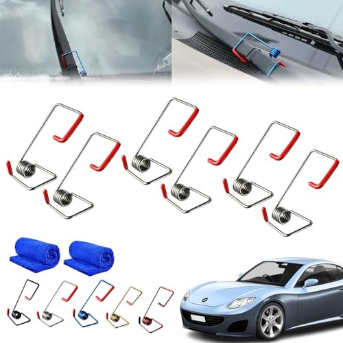 Scheibenwischerarm-Druckfeder-Booster, Wischerarm-Druckfeder-Set, Zusatz-Wischerarm-Druckfeder-Set, neue Auto-Wischer-Booster-Feder, verbesserte Wischerleistung (Silber, 4 Stück)