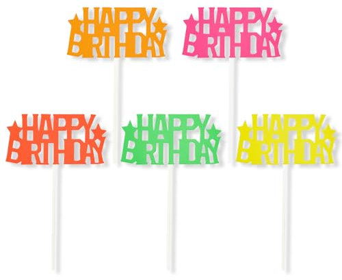 30 Stück Happy Birthday Tortendeko Cake Topper Geburtstag, Acryl Tortendeko Geburtstag Happy Birthday Cake Kuchendekoration Happy Birthday Cake Topper Für Babyparty Jubiläen Party Dekoration 5 Farben