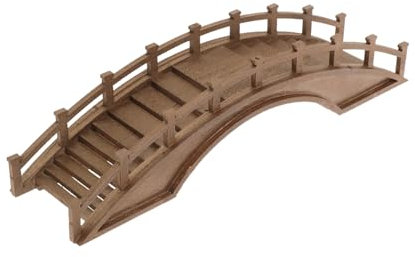 HOMOCONO Miniatur Holzbogenbrücke Aus Massivholz Dekoratives Brückenmodell Für Kleiner Gärten Mikrolandschaften Und Bonsai Szenerien Naturfarbene Miniaturbrücke Mit Vintage Stil