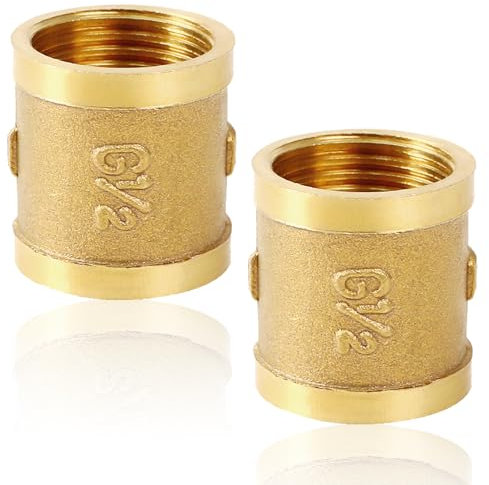 2 manicotti in ottone, 1/2 pollici IG/IG doppio nipplo, 1/2 filettatura interna adattatore G1/2 manicotto in ottone, DN15 doppio manicotto di collegamento per tubo
