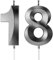 Birthday Candles Number Candles Age Year for Cakes Happy Birthday 3D Designed Wedding Anniversary Party Cake Topper Decorations (Black, 18)