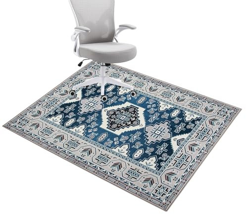 Honorstar Bodenschutzmatte für Hartböden 120x150cm Stuhlunterlage Gaming Teppich Bodenschutzmatte Bürostuhl Matte Rechteckig Bodenmatte rutschfest Bürostuhlunterlage Stuhlmatten (Mehrfarbig-4)