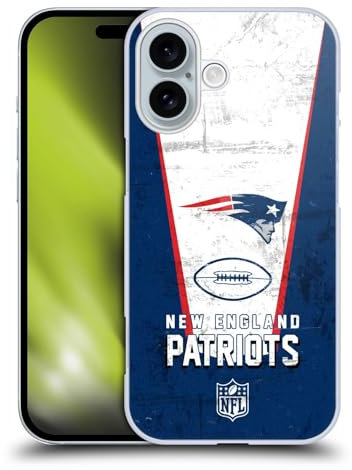 Head Case Designs Officially Licensed NFL Banner New England Patriots Logo Art Hard Back Case Compatible With Apple iPhone 16