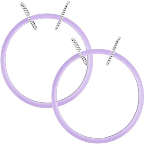 GORGECRAFT 2 Stück Stickrahmen Aus Kunststoff Mit Federspannung Stickrahmen Kreuzstichrahmen Kreis Runder Ringrahmen Für Praktisches Nähen Sticken Kreuzstich Anfänger 15.5 x 13 x 1.9cm
