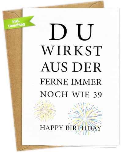 WenmthG Geburtstagskarte 40. Geburtstag Frauen & 40 Geburtstag Männer - Karte zum 40 Geburtstag - 40. Geburtstagskarte mit Umschlag - Happy Birthday Grußkarte zum 40 Geburtstag Frau & Mann