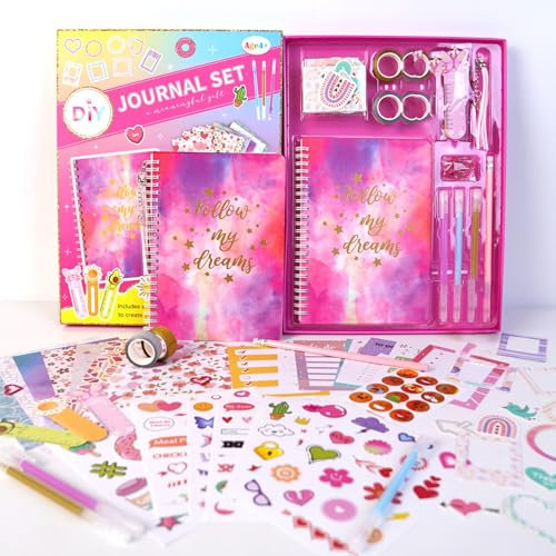 XIFUHUI DIY Journal Set, Scrapbook & Diary Briefpapier Set für Mädchen, Kunst und Bastel Kits für Tweens Teenager, Spielzeug Geschenke Weihnachten Geburtstag Feiertagefür 8-14 Jahre alte Mädchen