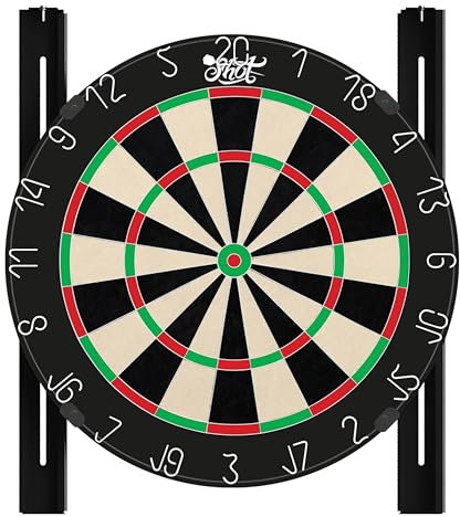 Shot! - Voyager Dartboard Door Hanger | Portable & Adjustable | No Wall Damage | Compatible with 0-6.5cm Door Thickness | Suitable for Apartments & Travel, Black, Steel