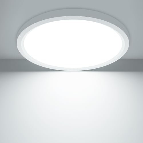 zemty LED Deckenleuchte Flach, 15W 1500LM Ø18cm Deckenleuchten, Rund Ultra Dünn Deckenlampe LED Lampen Deckenlampen 6500K,Deckenbeleuchtung für Badezimmer,Küche,Schlafzimmer