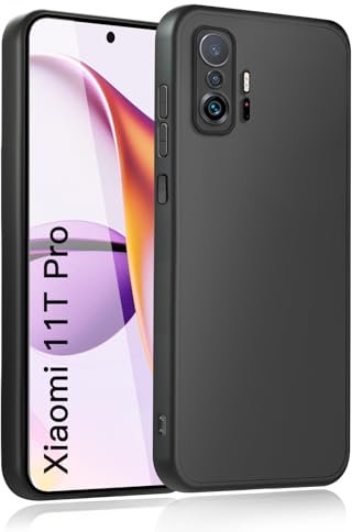 wsiiroon Handyhülle für Xiaomi 11T Pro Hülle, Stoßfest Kratzfest, Anti-Fingerabdruck, Anti-Rutsch Fallschutz Schutzhülle, Anti-Öl, Unterstützt kabelloses Laden für Xiaomi 11T Pro Case (Schwarz)