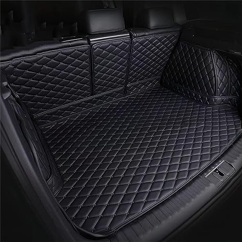 FFSWQAZ4A1 Auto Leder Kofferraummatte für Audi A4 B8 Avant/Kombi 2008-2015, Allwetter Kofferraumwanne, Cargo Teppich, Kratzfeste Kofferraumschutzmatte,Black