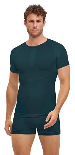 FALKE Herren Warm Round Neck Funktionsshirt Kurzarmshirt schnelltrocknendes atmungsaktives nachhaltiges Funktionsmaterial für milde bis kalte Temperaturen warme Funktionsunterwäsche 1 Stück | thermoregulierend für warme bis kalte Temperaturen
