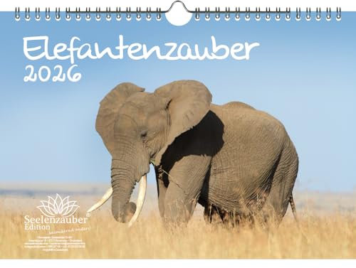 Elefantenzauber DIN A4 Kalender für 2026 Elefanten - Seelenzauber