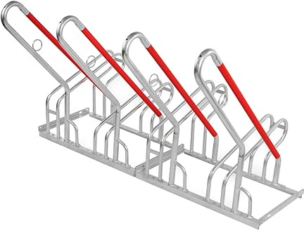 SCHULTE Regalwelt Fahrradparkständer E-Bike, für 4 Stellplätze | ca. 140x82x93 cm (LxHxB), modular, verzinkt, Anlehnparker