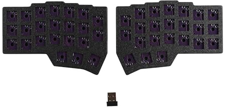 YMDK 2,4 GHz kabellos geteilt flaches Profil 46-Tasten Corne V4.1 ergonomisch Hotswap-fähig 40%-Layout 3D-PLA-Phiole programmierbar Mini-Gaming-Tastatur-Set