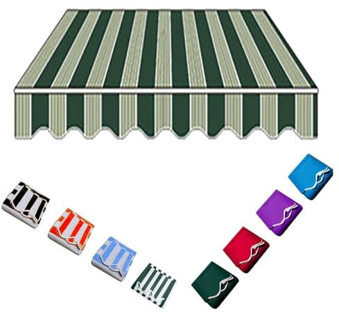Tela De Repuesto Para Toldo Exterior, Techo De Repuesto Para Toldo Retráctil, 3x2m 4x3m 5x3m 6x4m Lona Recambio Para Toldo, Cubierta Protectora Para Toldo Jardín Patio Terraza(Stripe B,3x2m/10x6.5ft)