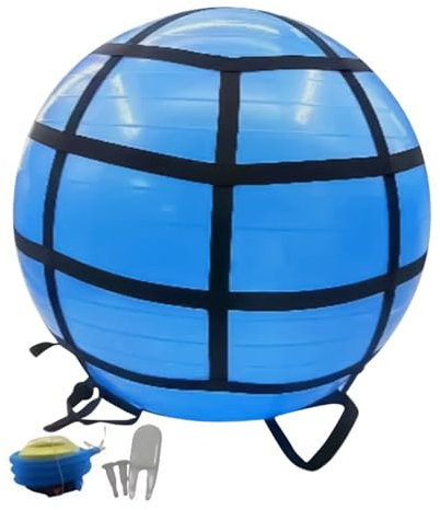 Exercise Ball, Fitness Ball Pump, Core Stability Trainer, Anti-Burst Construction, Slip-Resistant, Ideal for Balance Stretching and Pilates Birthing Sessions