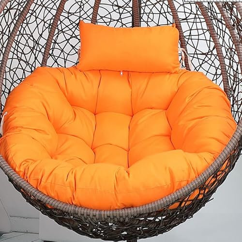 GYCS Hängesessel Kissen, Twin Sitzkissen Hängesessel 2 Personen, Ultra Dick Anti Verformung Auflagen Polster Für Schwingsessel, Waschbar Schaukelstuhl Hängestuhl Sitzauflage,Orange,90CM