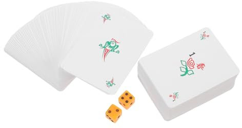 YARNOW 1satz Portable Mahjong Spielkarten Lustige Chinesische Mahjong Karten Für Reisen Zuhause Und Partys Mit Vollständigem Zubehör Und Klarer Drucktechnik Geschenkidee Für Freunde