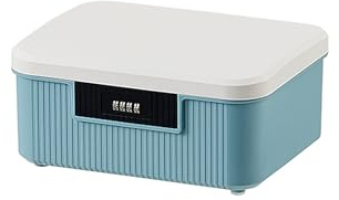 Toolzia Lockable Medicine Storage Box with Combination Lock, Hygienic Medication Storage Organizer Household Security Stash Box Lightweight Storage Container For Home, Office, School (Blue, S)