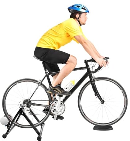 Fahrrad Rollentrainer, Klappbar Stahl mit 26-29 Zoll, Indoor Bike Trainer Stand bis zu 120 Kg Belastbar Geräuscharm für Heimtraining Zuhause