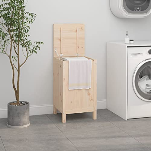Mokuyary Wäschetruhe 44x44x76 cm Massivholz Kiefer Wäschetruhe, Wäschesammler Wäschesortierer Wäschekorb Aufbewahrungskorb für Waschküche, Schlafzimmer, Wohnzimmer
