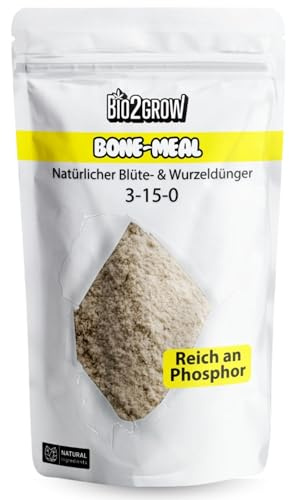 Bio2grow Bonemeal 500g – Organischer Knochenmehl Dünger für Pflanzen, Reich an Phosphor & Kalzium, Ideal für Garten, Blumen & Gemüse