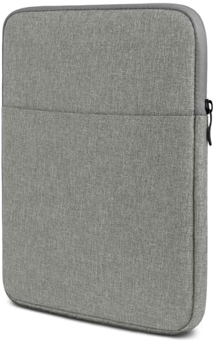 moex Tablet Hülle für Samsung Galaxy Tab S10 Lite Tasche mit Reißverschluss und Fach für Zubehör, Nylon Stoff Sleeve weich Gepolstert, Schutzhülle Minimalistisch Dash Case, Grau