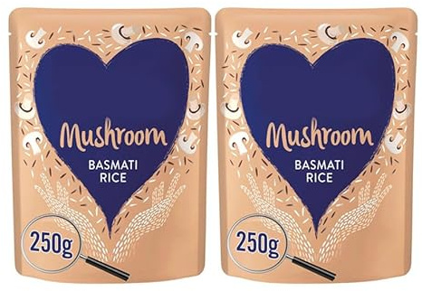 Mushroom Basmati Rice, Microwave Pouch, Gluten Free, Suitable for Vegetarians & Vegans, 250g,Pack Of 2