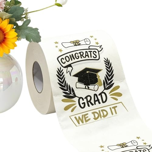 Glückwunsch-Toilettenpapier | Klardruck, lustig, 2026, 3-lagig und verdickt - Toilettenpapier Mit Glückwünschen - Geeignet Für Mittel- Und Oberstufe, Hochschule, Esstisch Und Badezimmer