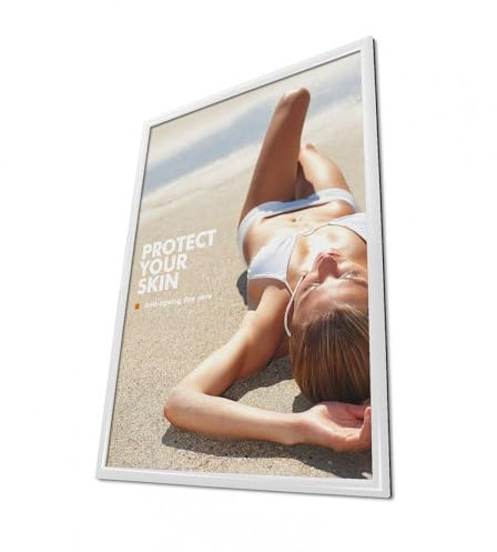 Klapprahmen weiß 70x100cm 25mm Wechselrahmen Plakatrahmen Alu Klapprahmen 70 x 100 weiss