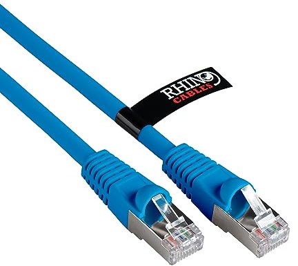 rhinocables CAT 6a Ethernet Cable | 10Gbps S/FT High-Speed & Large Bandwidth Data Transfer | Reliable LAN Network RJ45 Cable | Wi-Fi Broadband Cable for Seamless Gaming & Streaming (10m, Blue)
