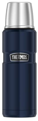 Thermos Stainless King Thermosflasche blau 0,47l - Edelstahl, absolut dicht, mit Trinkbecher, 12h heiß & 24h kalt, kompakt & robust für Reisen und Camping, BPA-frei