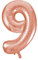 Riesenzahl 9 Luftballon - 86 cm - Roségold