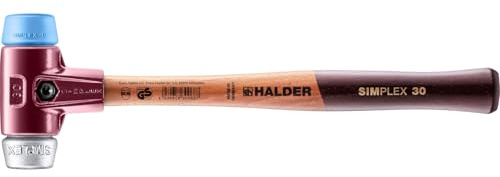 SIMPLEX-Schonhammer, TPE-soft/Weichmetall; mit Tempergussgehäuse und hochwertigem Holzstiel | D=30 mm | 3019.030
