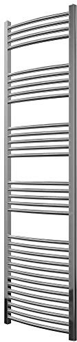 Greened House Chrome Heated Towel Rail Curved 500mm W x 1800mm H | Central Heating, Towel Radiator, Bathroom