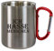 CreaLuxe Edelstahltasse mit Karabiner 'Ich Hasse Menschen' Tasse bedruckt, Kaffeetasse, Bürotasse, Metalltasse